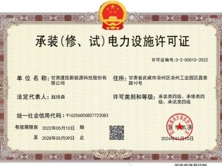 承裝（修、試）電力設(shè)施許可證